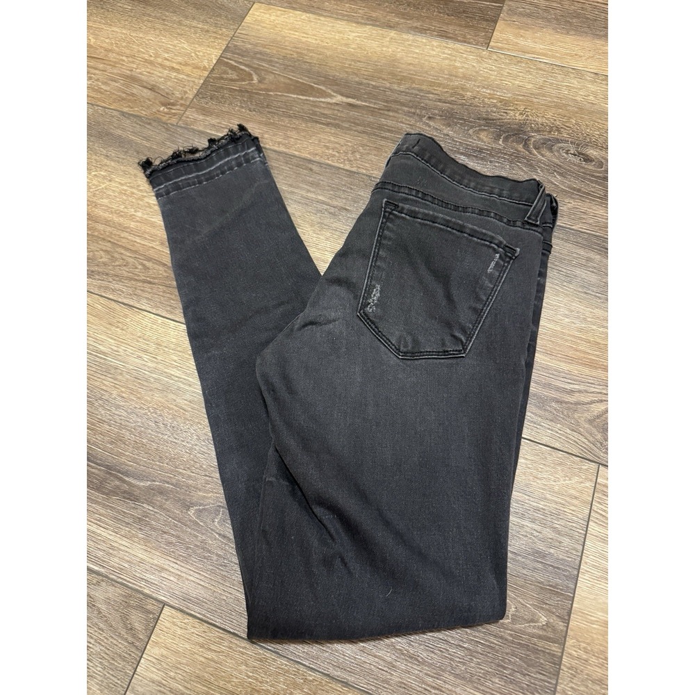 Flying Monkey Jeans Women 26 Black Denim Skinny Stretch (27x30) Distressed Clean